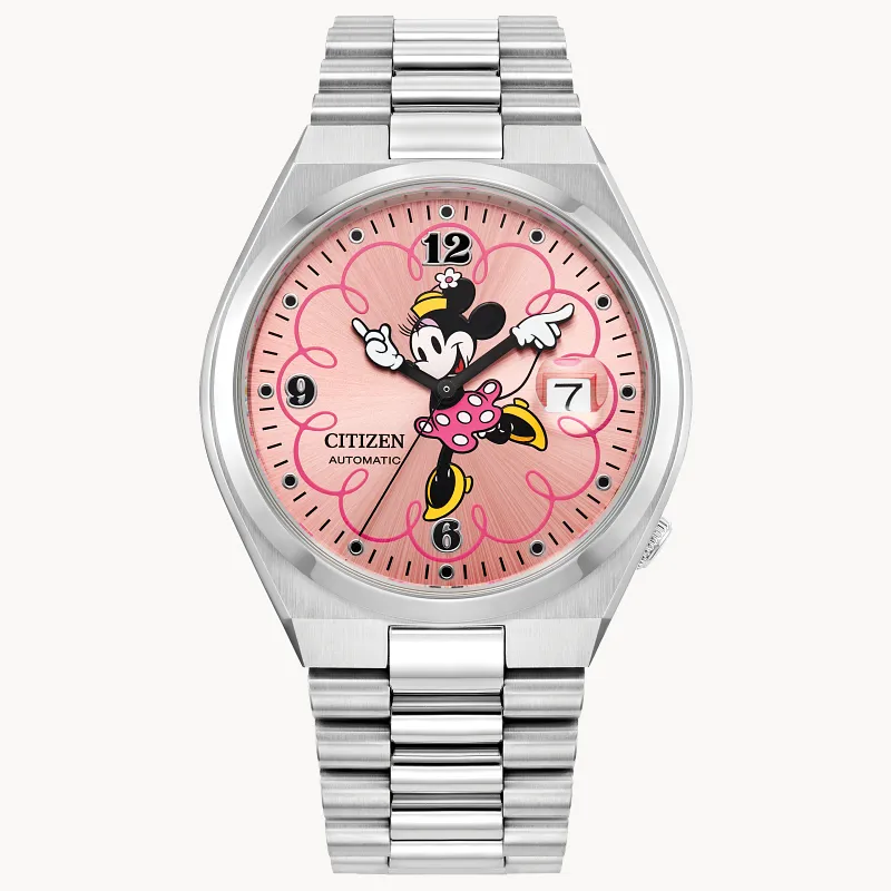 TSUYOSA Minnie Mouse Pink Dial Stainless Steel Bracelet NJ0156-50W TSUYOSA Minnie Mouse Pink Dial Stainless Steel Bracelet NJ0156-50W